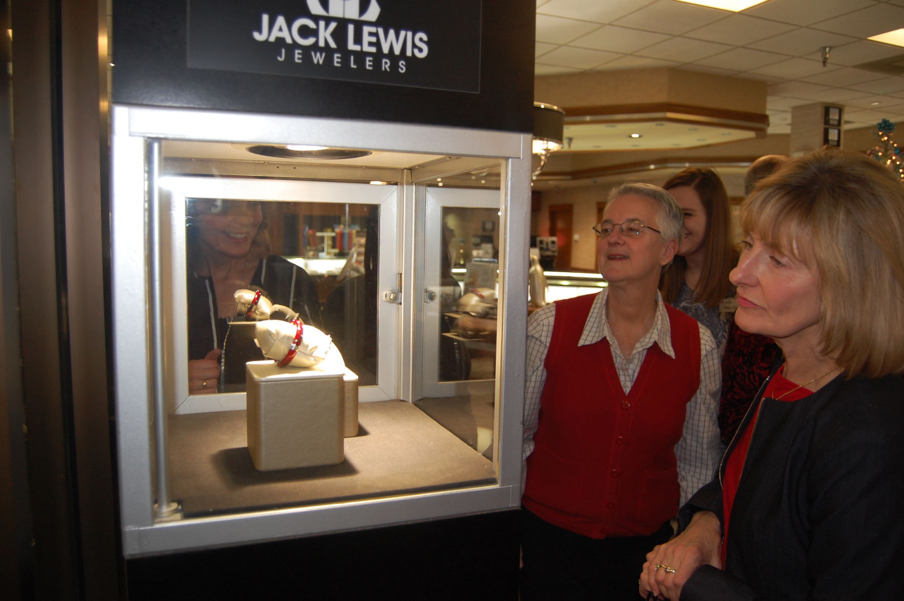 Leanna Bordner and Kathy Bohn check out the new bracelet